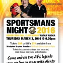 Sportsmans Night ~ Thursday 3 March