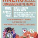 ANZAC DAY ~ Commemorative Games